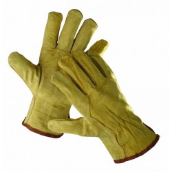 CR06 Celokožené rukavice bez podšívky ze štípané vepřovice a s pruženkou na zápěstí