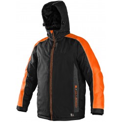 OZ1601CO Pánská zimní bunda černo oranžová